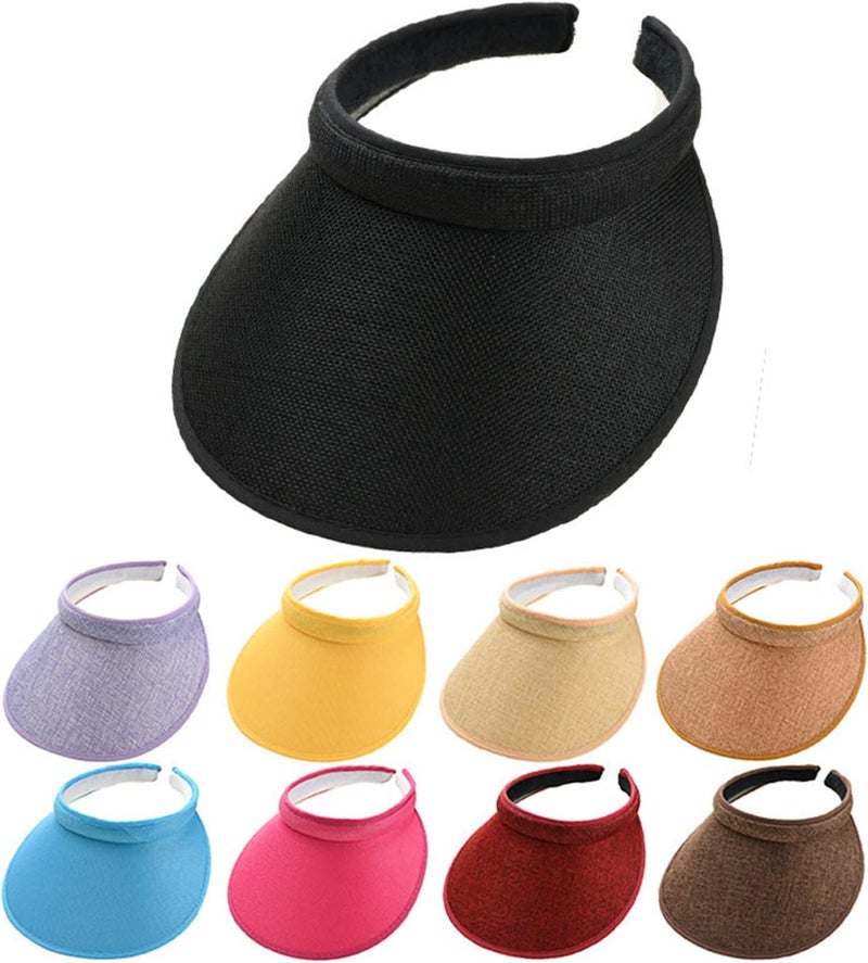 jecvxor Cloth Covered Slip-On Visor for Women, Adjustable Cap Sports Sun Visors for Men - Image 2